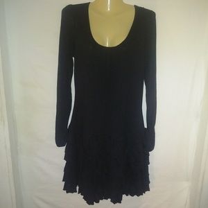 Express Little Black Tiered Ruffle Dress Size M